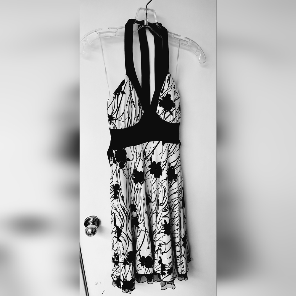 Beautiful dress with black flowers